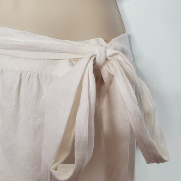 Reformation Clyde 2 Piece Set 100% Linen Midi Skirt Crop Top Bustier White 10 - Picture 8 of 12